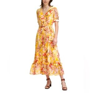 Calvin Klein Maxi dress. Size 2. Womens Floral Print Tea party Maxi Dress